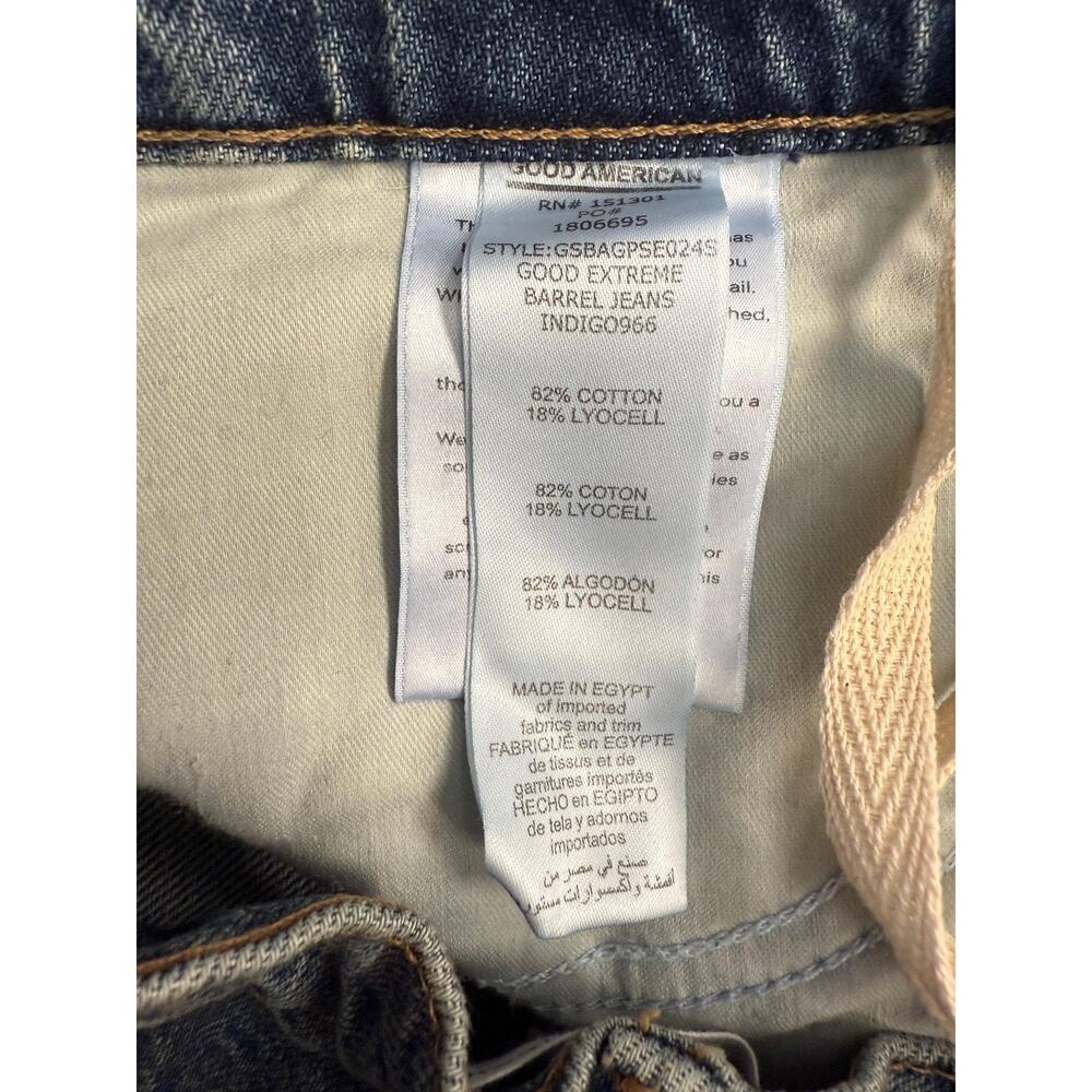 Good American Jeans Women's 10/30 Blue Good Extreme Barrel High Rise NWT - Picture 7 of 12